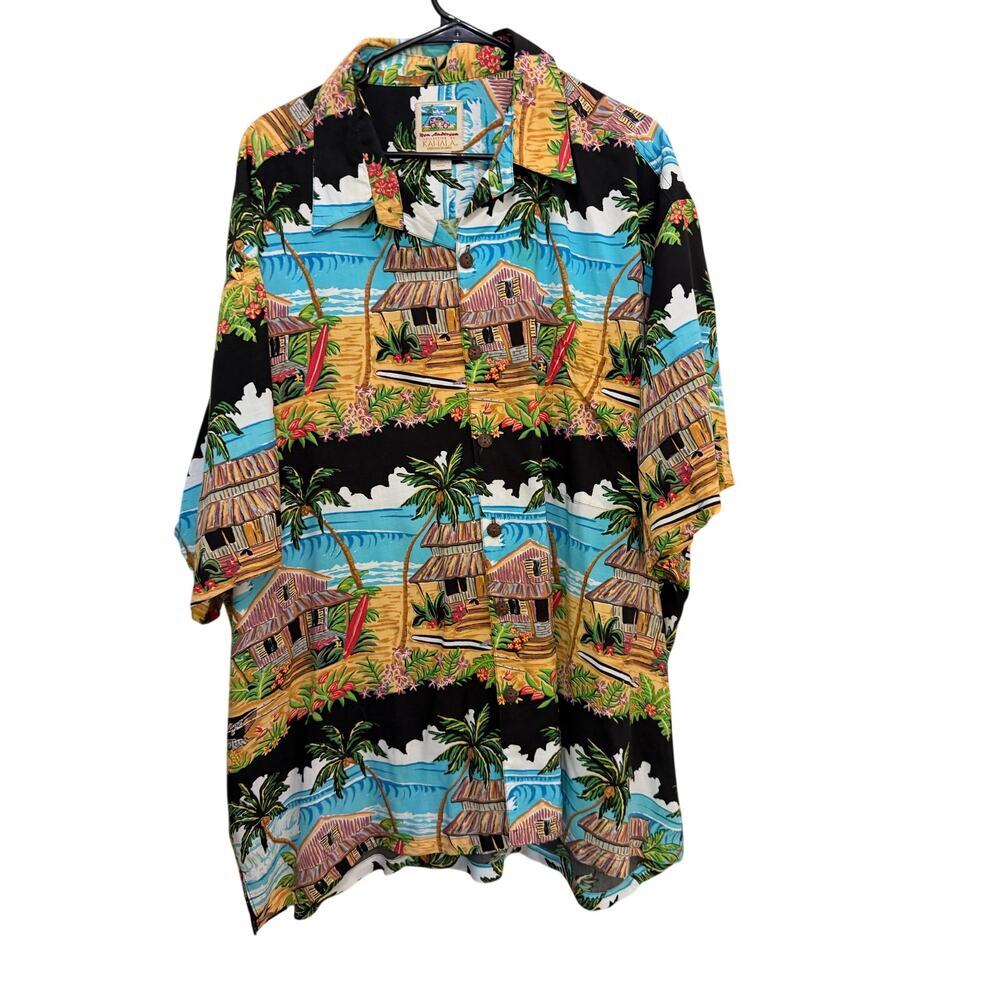 Vintage Ron Anderson Kahala Hawaiian Shirt Button Down Multicolor Size 2XL